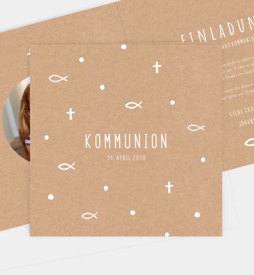 Einladungskarte Kommunion Holy Elements - Crafty