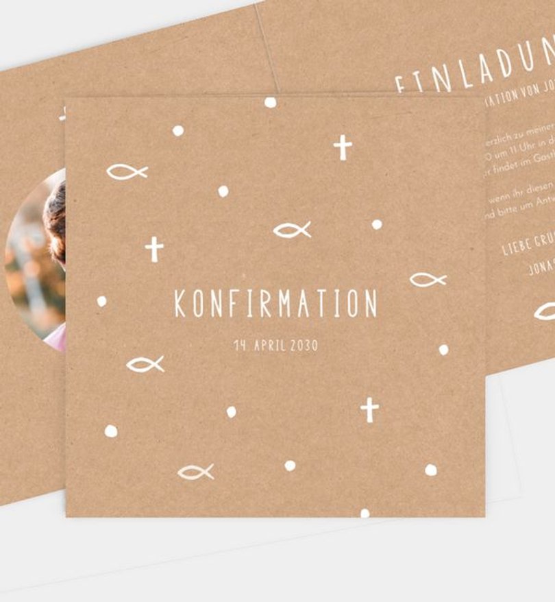 Einladungskarte Konfirmation Holy Elements - Crafty