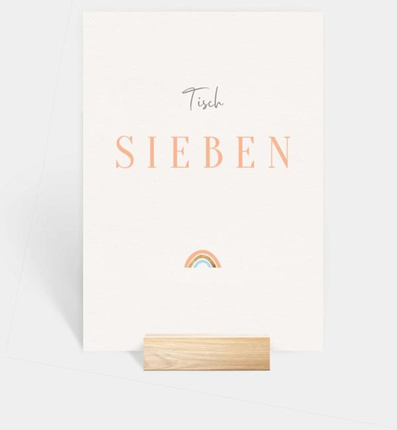 Tischnummer Kommunion Regenbogen