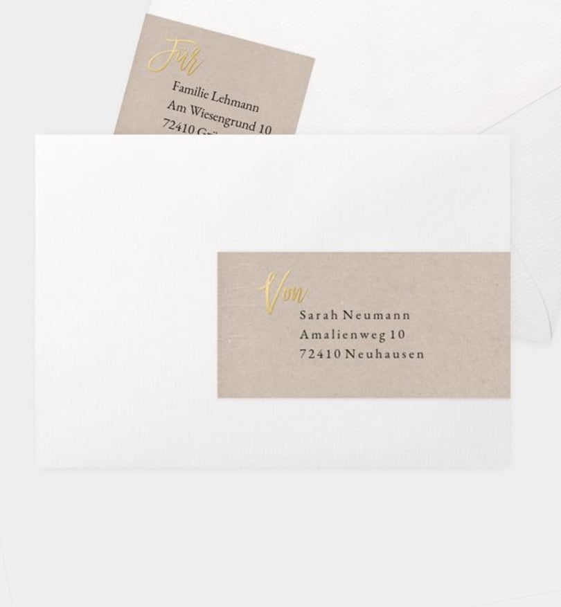 Adressaufkleber konfirmation/adressaufkleber/occasion Gold-Crafty
