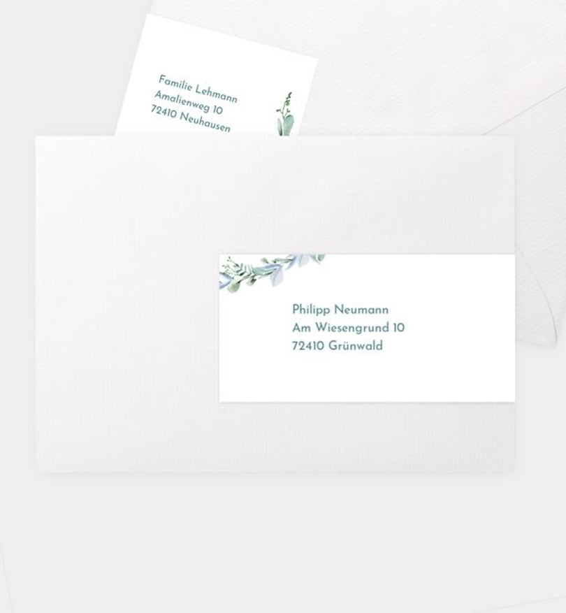 Adressaufkleber konfirmation/adressaufkleber/occasion Blätterzeichen