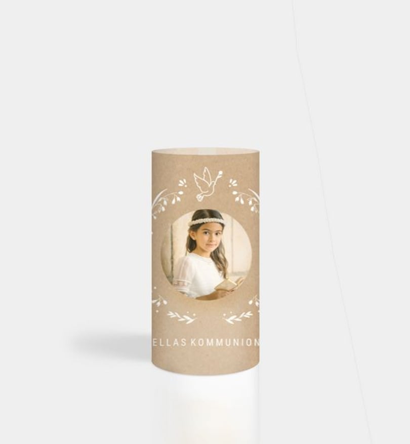 Windlichtkarte kommunion/windlichtkarte/occasion Mein Festkranz · Vintage
