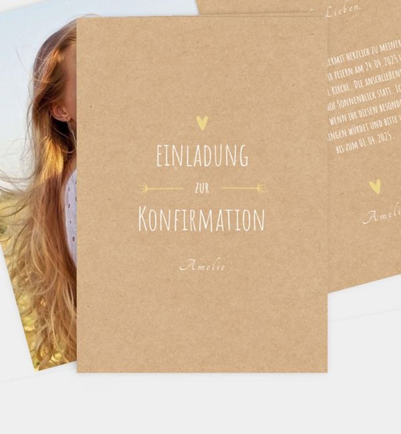Einladungskarte Konfirmation Rustic Party