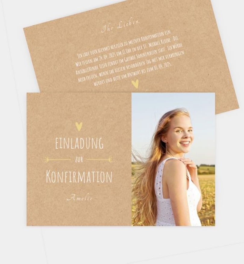 Einladungskarte Konfirmation Rustic Party
