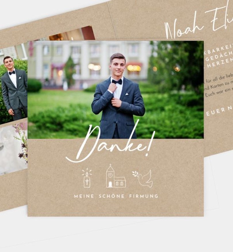 Dankeskarte Firmung Crafty Icons