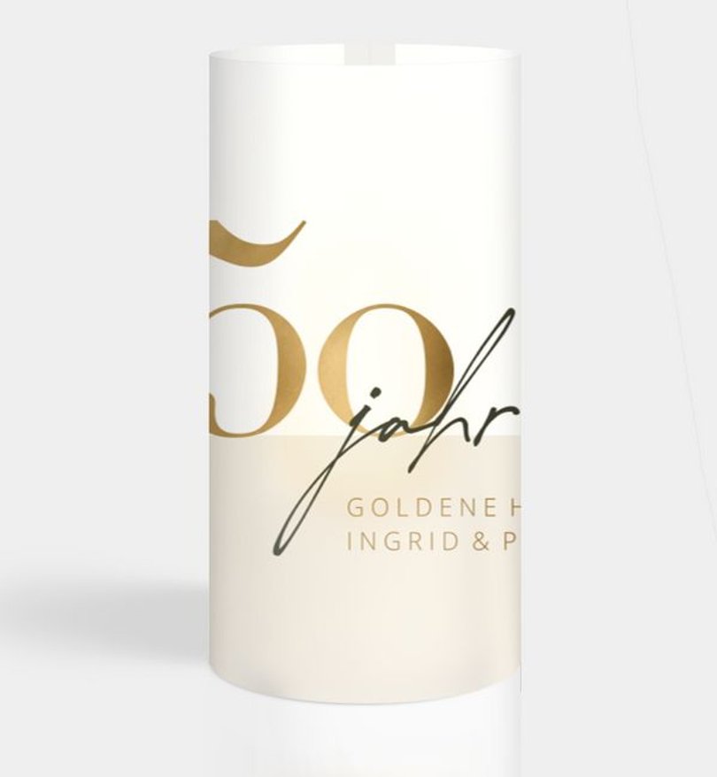 Windlichtkarte Goldene Hochzeit Minimal Modern