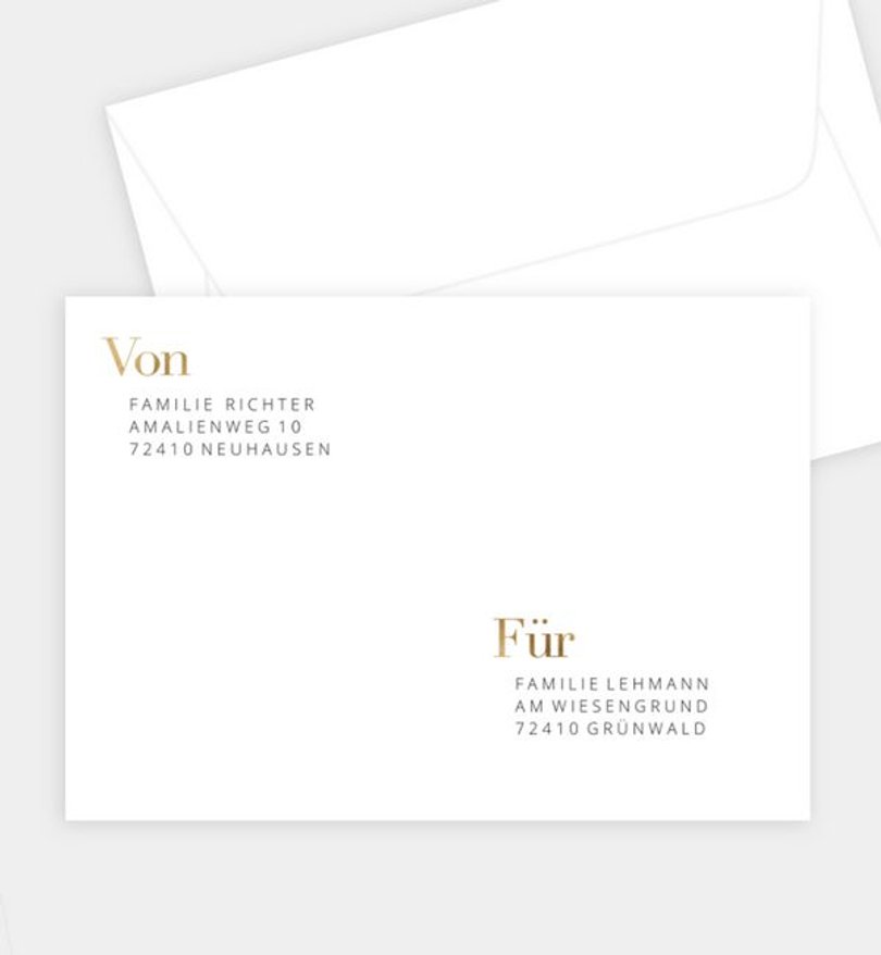Briefumschlag Goldene-Hochzeit Minimal Modern
