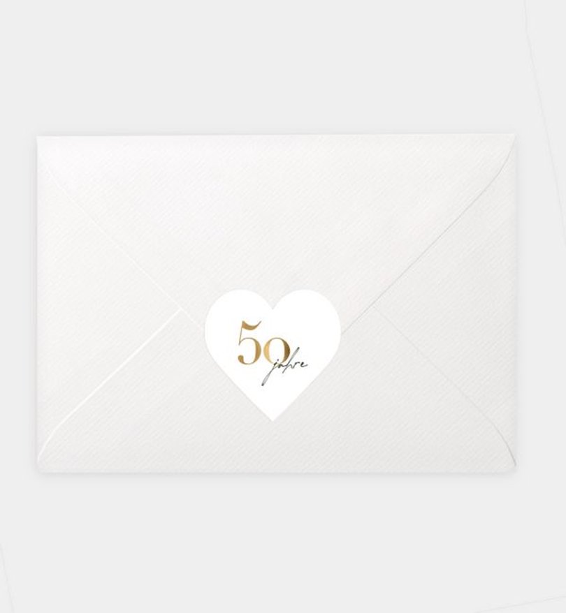 Siegelsticker Goldene-Hochzeit Minimal Modern