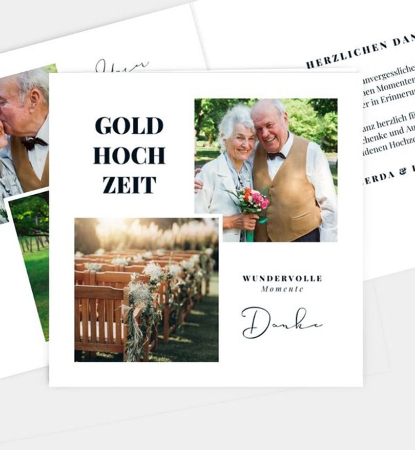 Dankeskarte Goldene-Hochzeit Memory