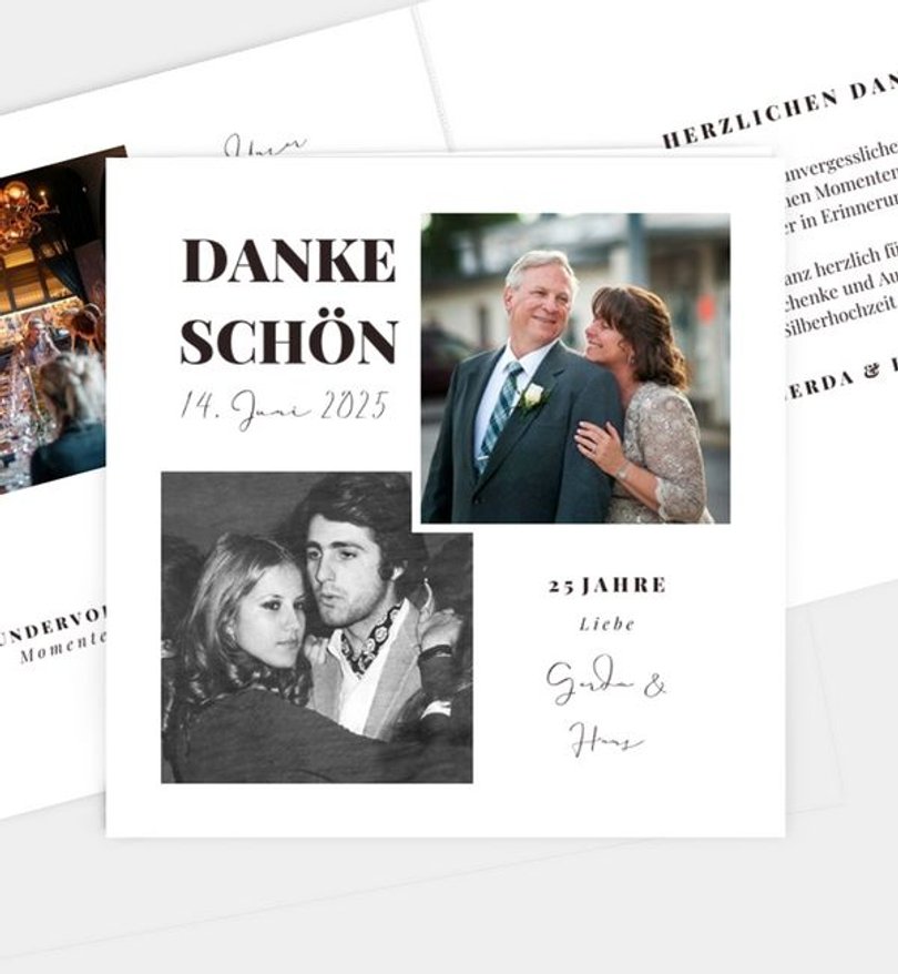 Dankeskarte Silberhochzeit Memory