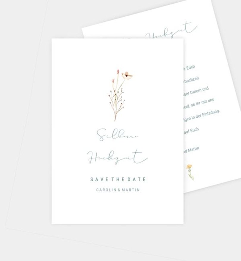 Save-The-Date Karte Silberhochzeit Decent Summer