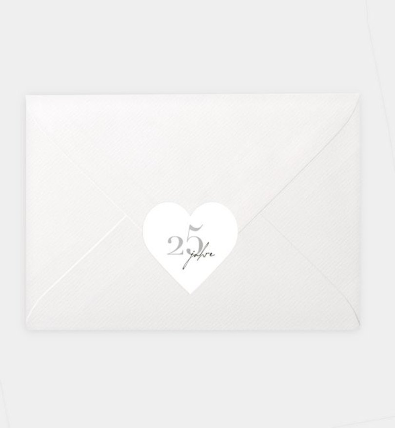 Siegelsticker Silberhochzeit Minimal Modern