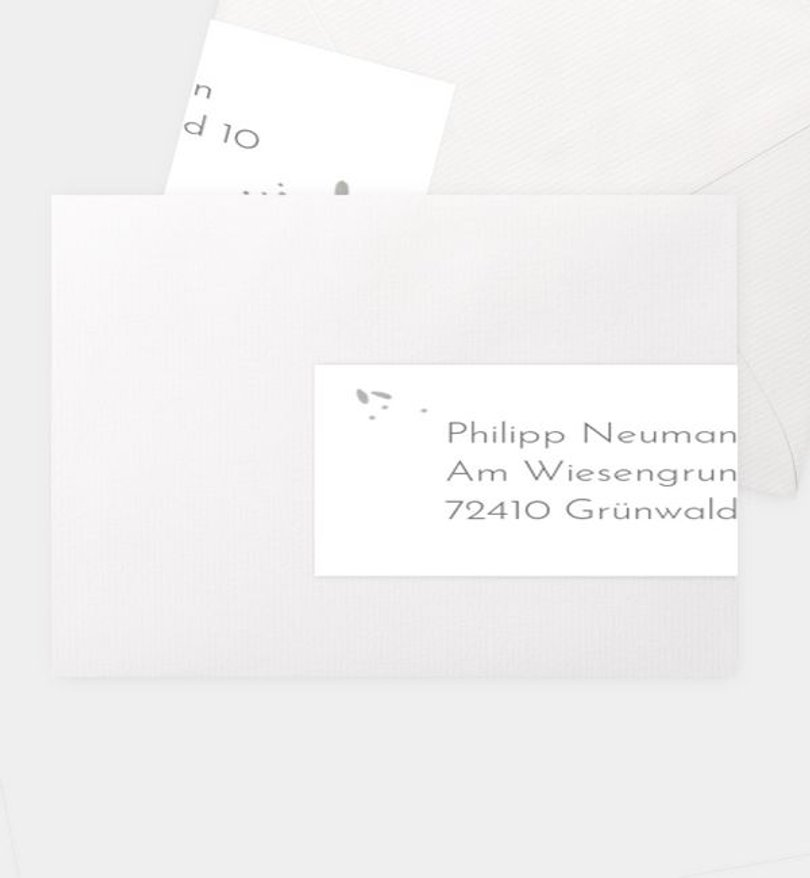 Adressaufkleber Silberhochzeit Silberregen