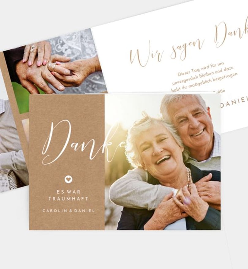 Dankeskarte Goldene-Hochzeit Easy Wedding