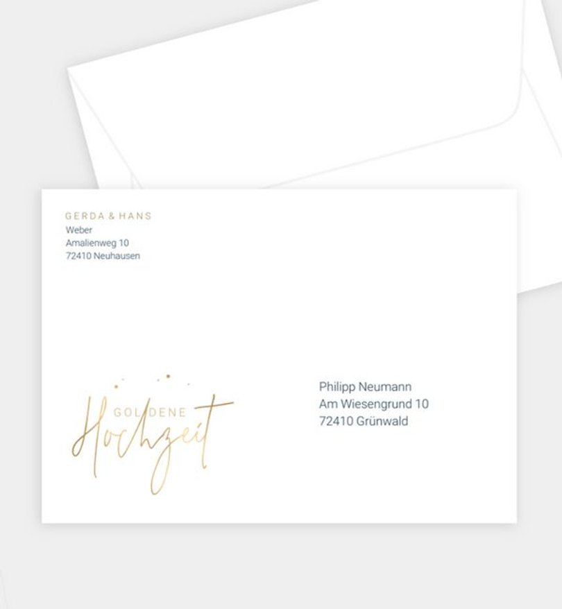 Briefumschlag Goldene-Hochzeit Sparkling Night