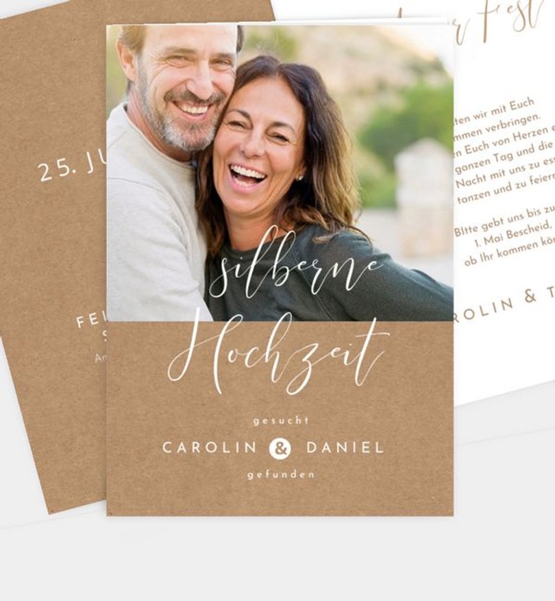 Einladungskarte Silberhochzeit Easy Wedding