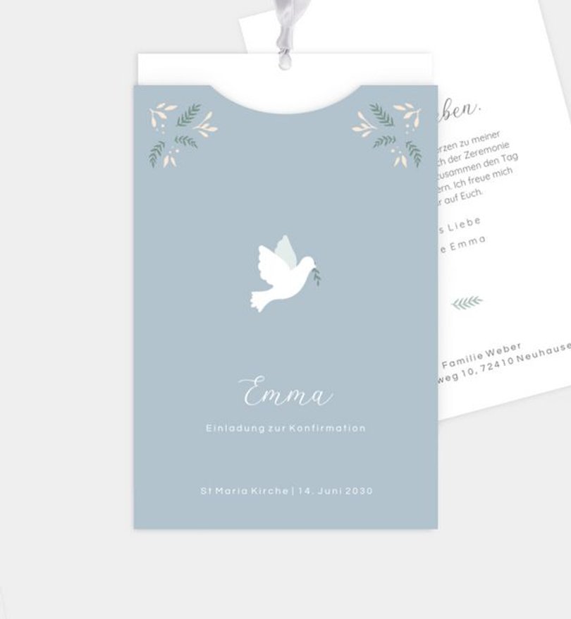Einladungskarte Konfirmation Flying Bird