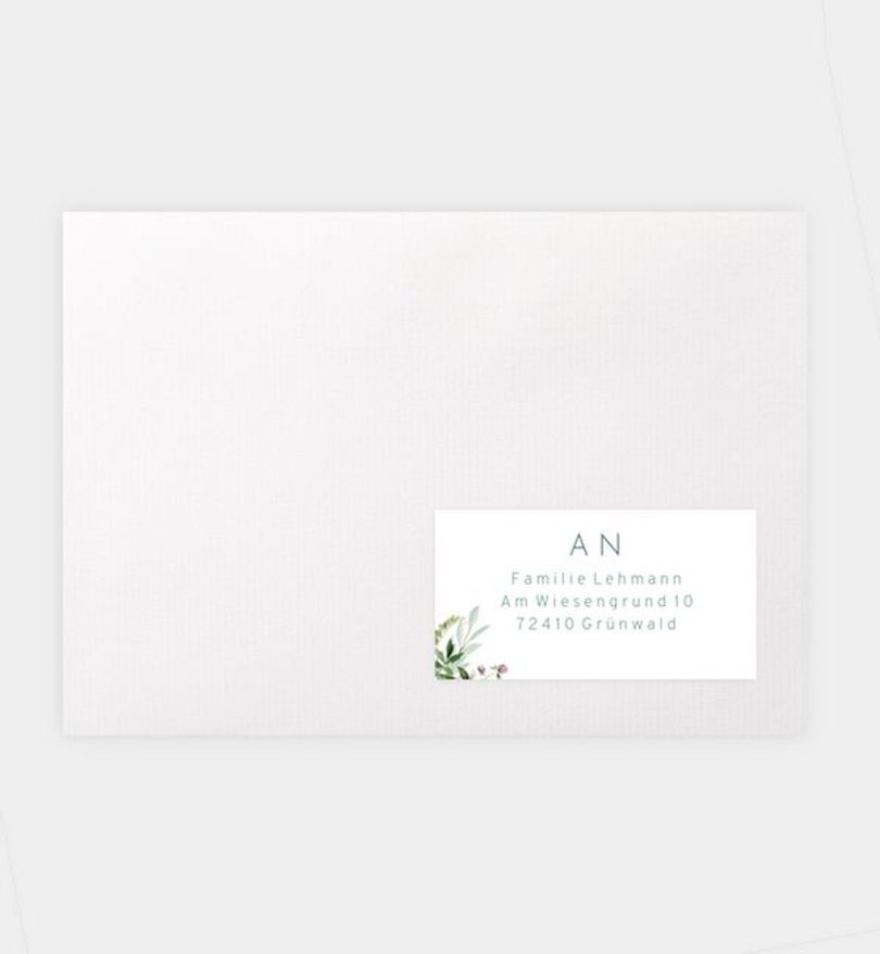 Empfängeraufkleber Silberhochzeit Greenbouquet