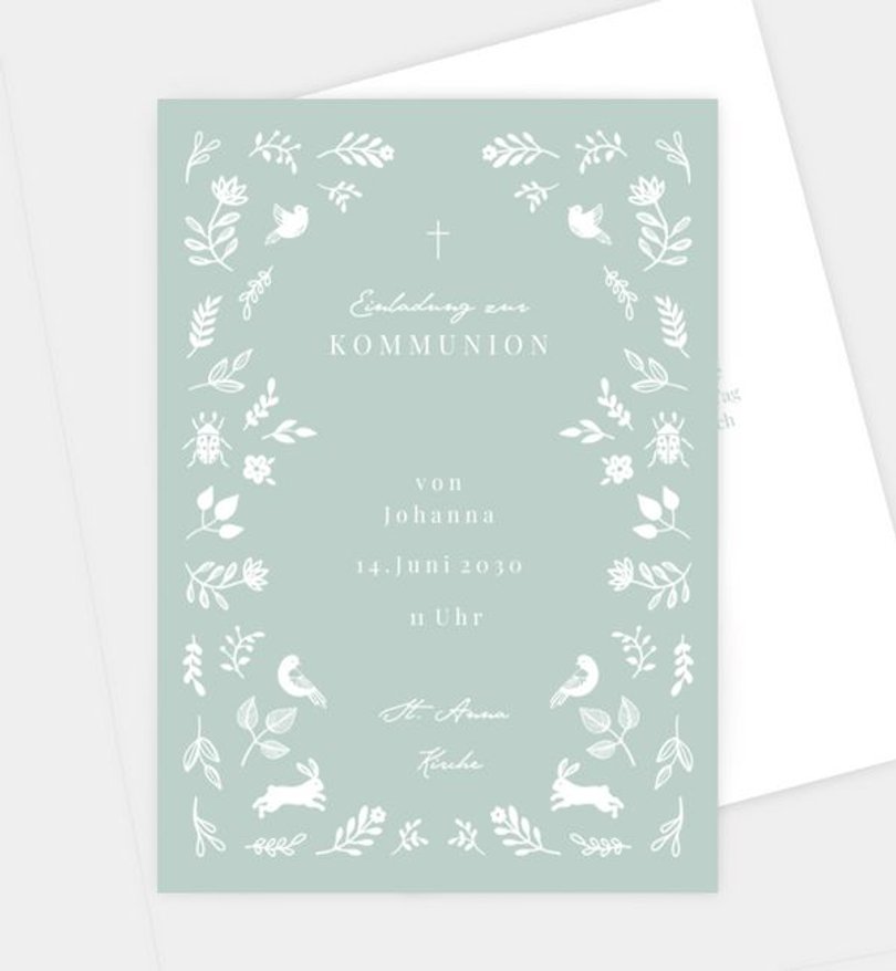 Einladungskarte Kommunion Nature Blessing