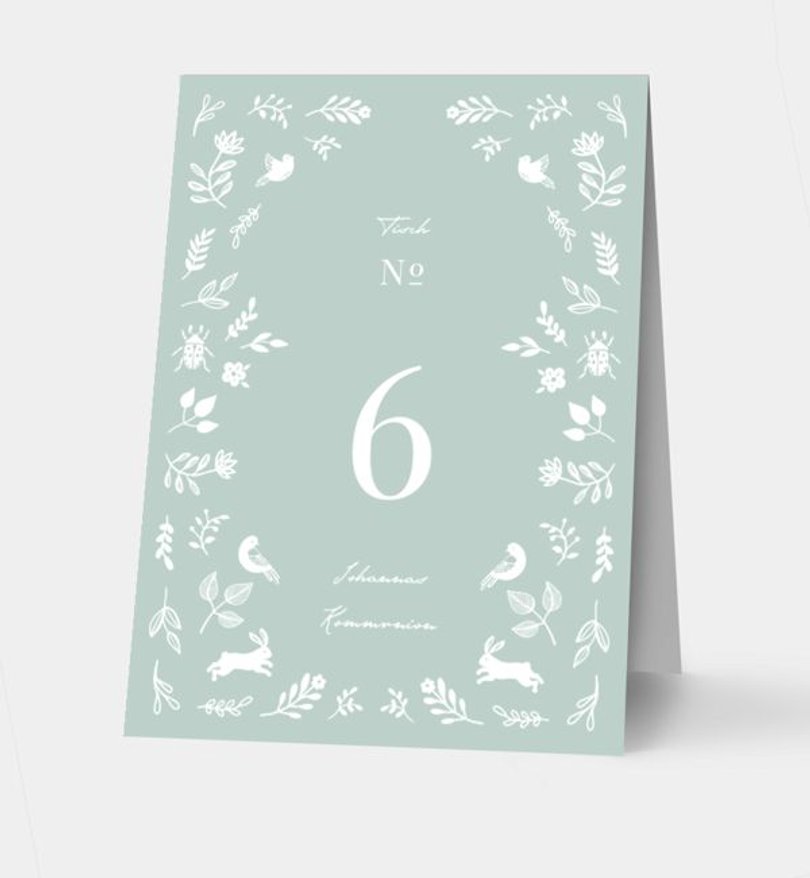 Tischnummer Kommunion Nature Blessing