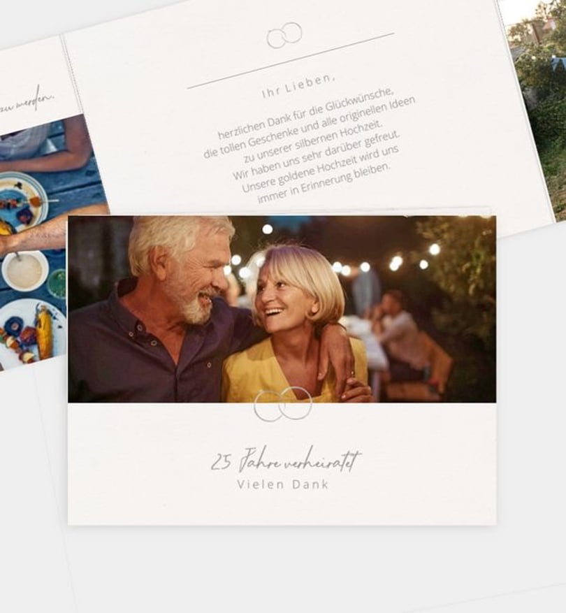 Dankeskarte Silberhochzeit Ringe