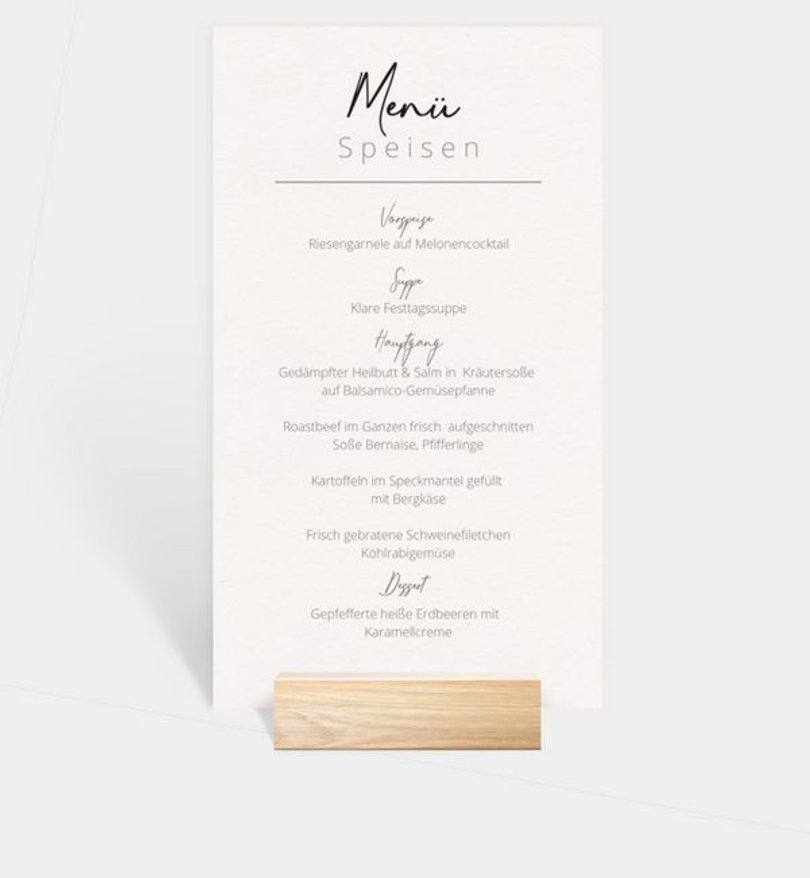 Menükarte Silberhochzeit Ringe