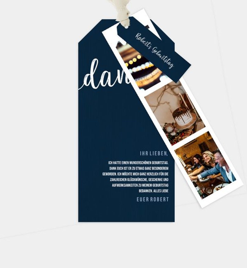 Dankeskarte Geburtstag Großes Datum