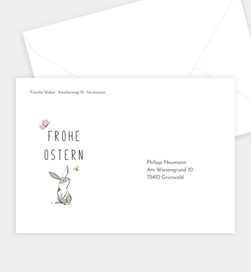 Briefumschlag Ostern Hoppla Hop · Vintage