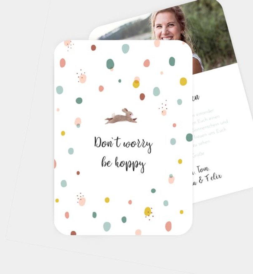 Grußkarte Ostern Hoppy Easter