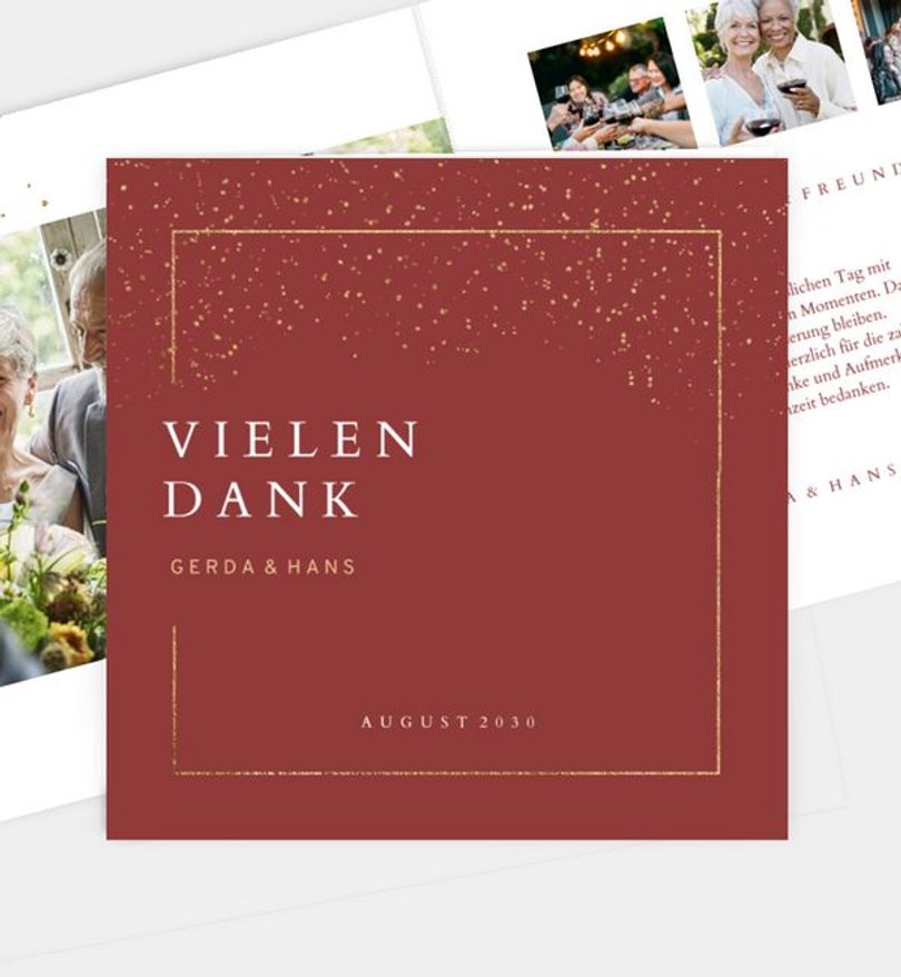 Dankeskarte Goldene-Hochzeit Pieces of Gold