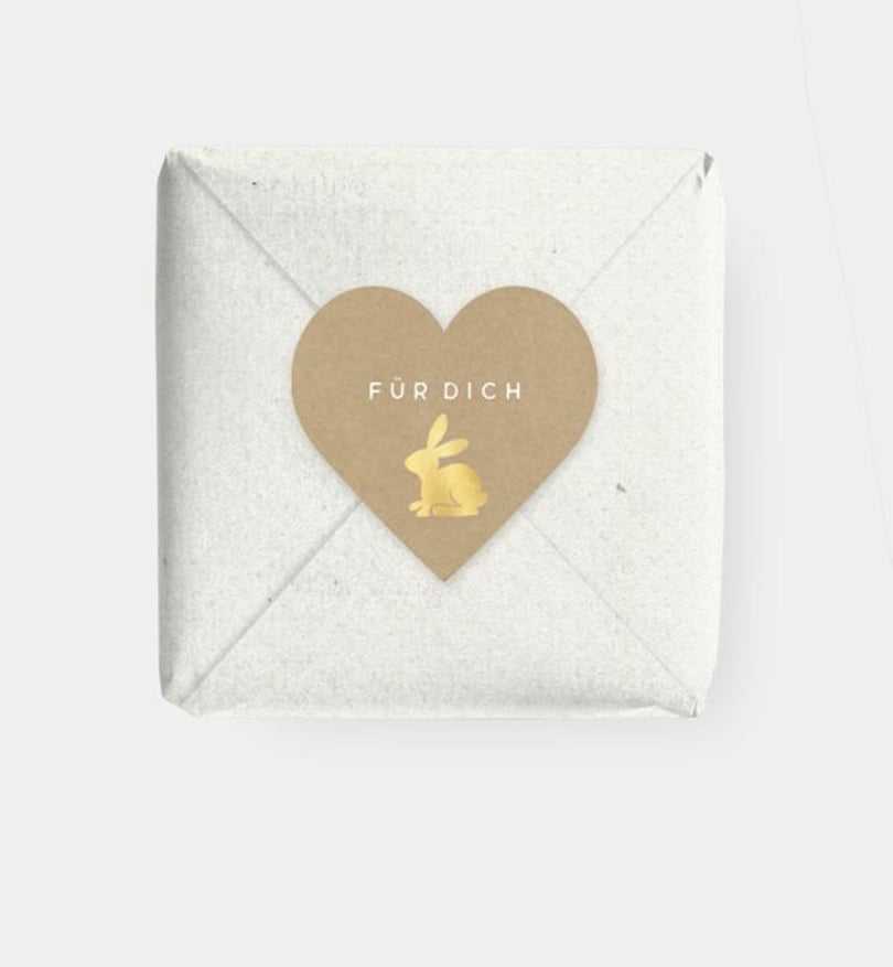 Geschenkaufkleber Ostern Golden easter bunny