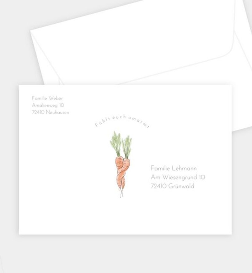 Briefumschlag Ostern Cuddling Carrots