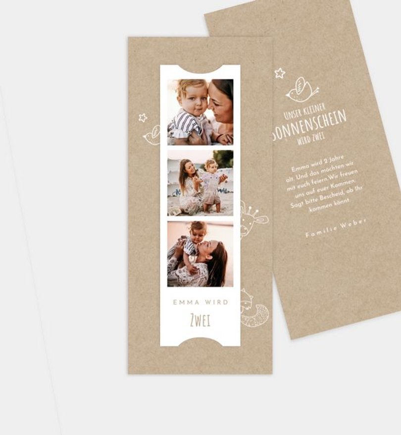 Einladungskarte Kindergeburtstag Little Animals