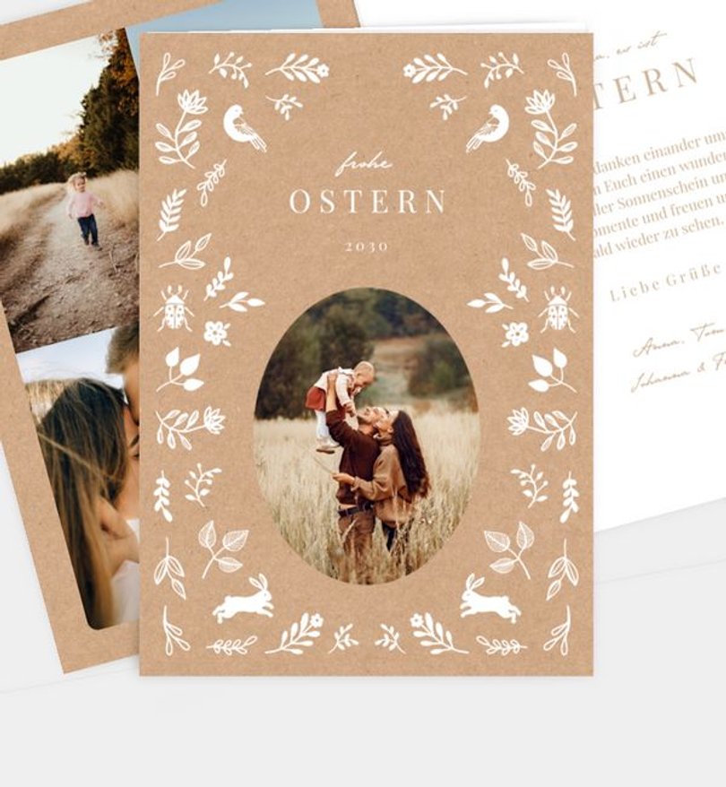 Grußkarte Ostern Nature Blessing · Vintage