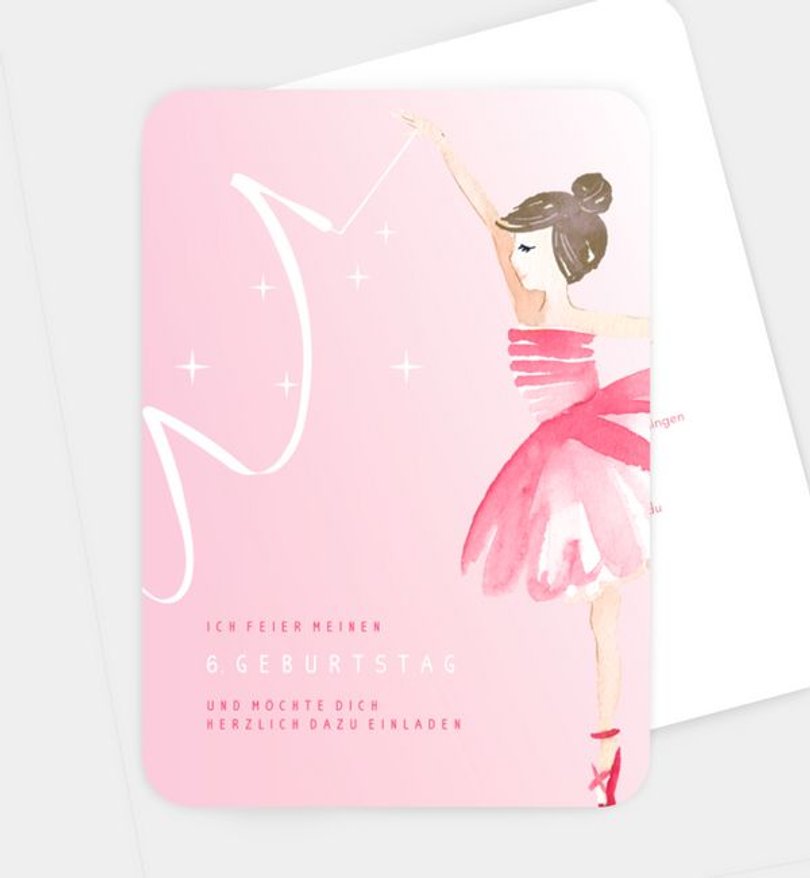 Einladungskarte Kindergeburtstag Kleine Ballerina