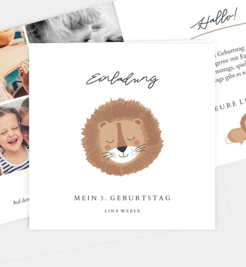 Einladungskarte Kindergeburtstag Wilder Löwe
