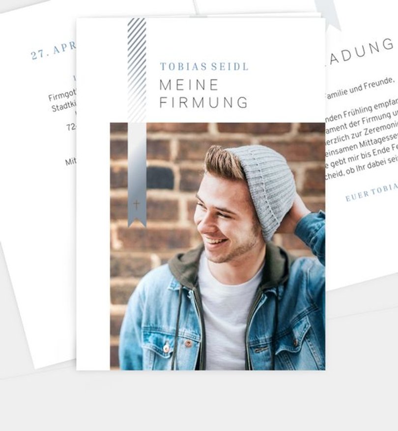 Einladungskarte Firmung Zeichenband