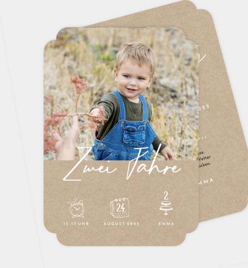 Einladungskarte Kindergeburtstag Crafty Icons