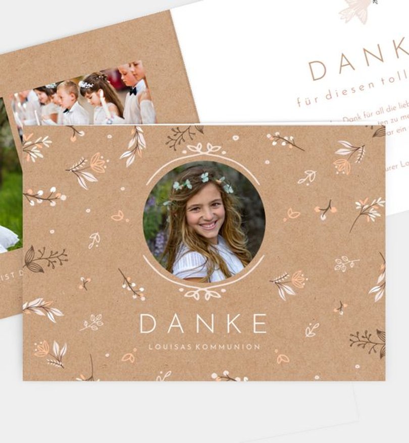 Dankeskarte Kommunion Vogelgesang