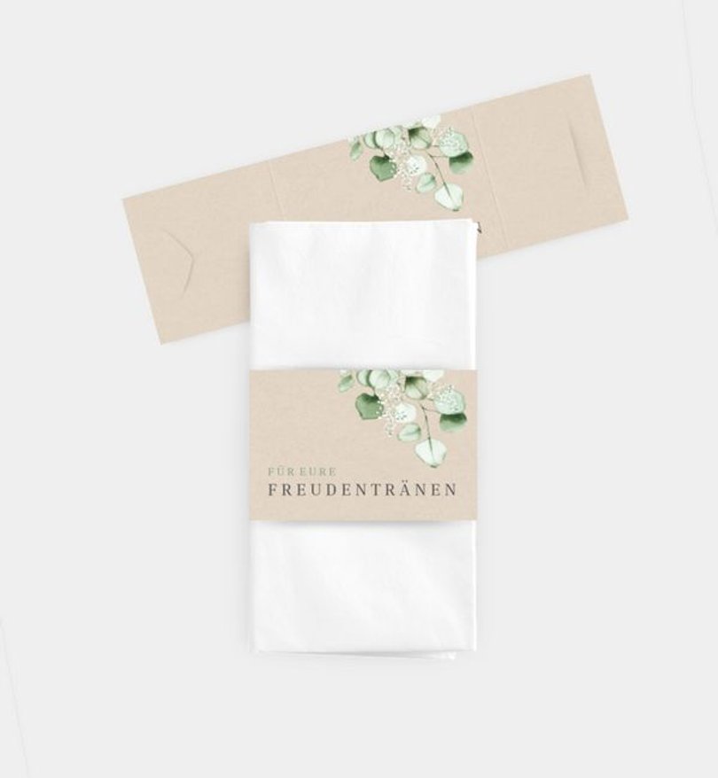 Taschentücher Banderole Hochzeit Sweet Eucalyptus