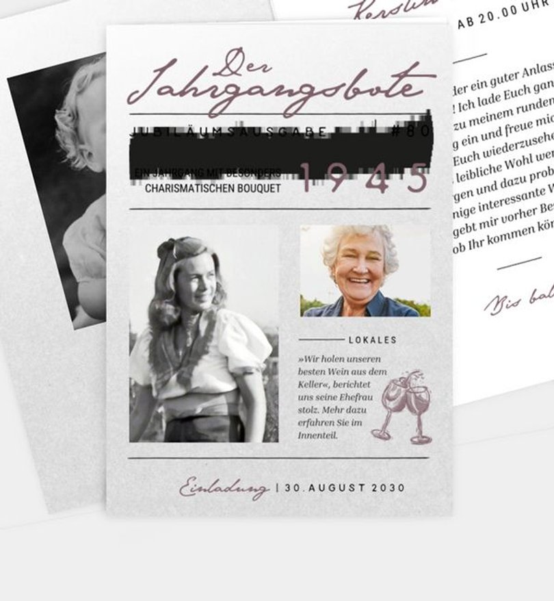 Einladungskarte Geburtstag Zeitung