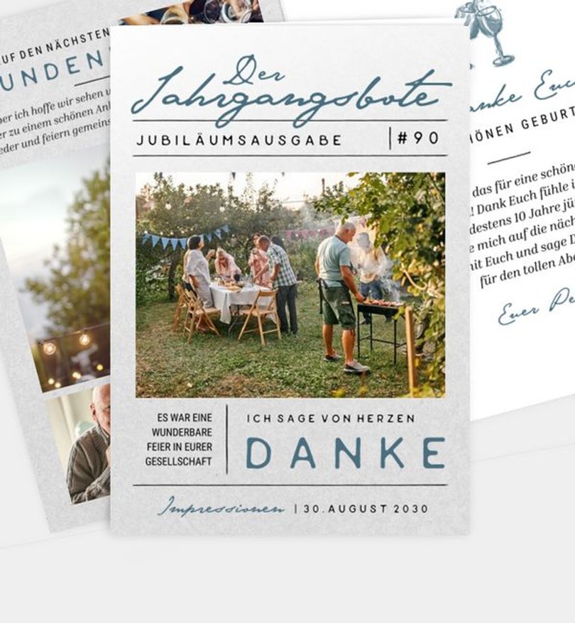 Dankeskarte Geburtstag Zeitung