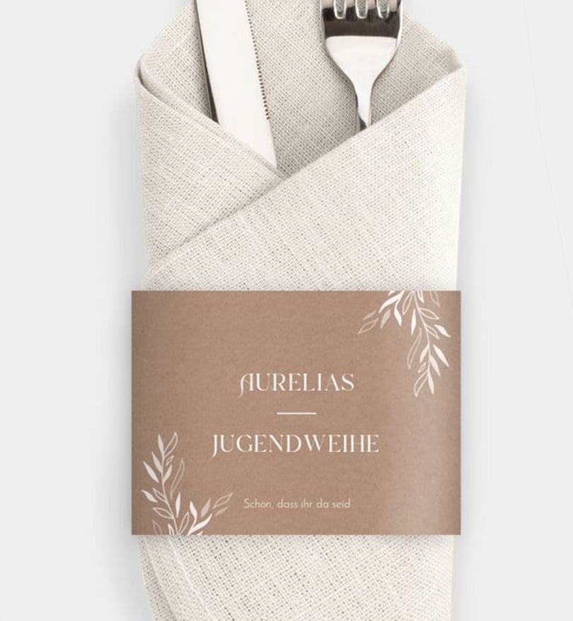 Besteck Servietten-Zubehör jugendweihe/besteck-serviettenzubehoer/occasion Soft Leaves - Crafty
