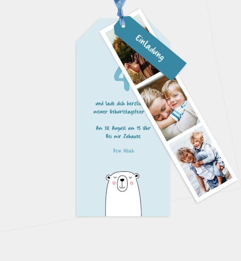 Einladungskarte Kindergeburtstag Kleiner Bär