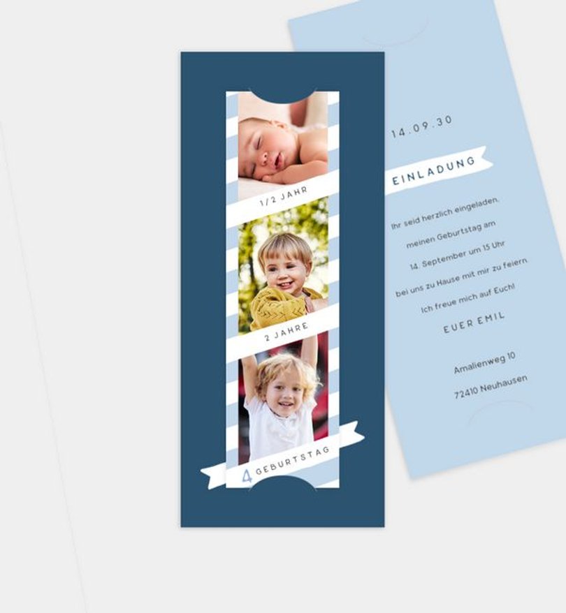 Einladungskarte Kindergeburtstag Timeline