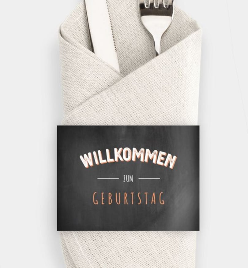 Besteck Servietten-Zubehör Geburtstag Bildertafel