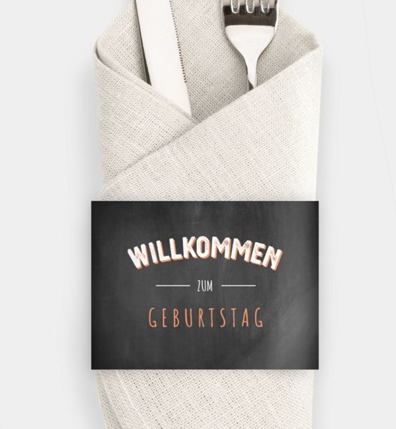 Besteck Servietten-Zubehör Geburtstag Bildertafel