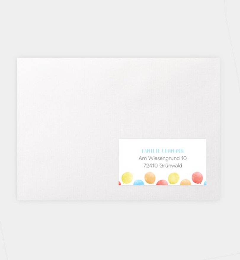 Empfängeraufkleber Kindergeburtstag Luftballons