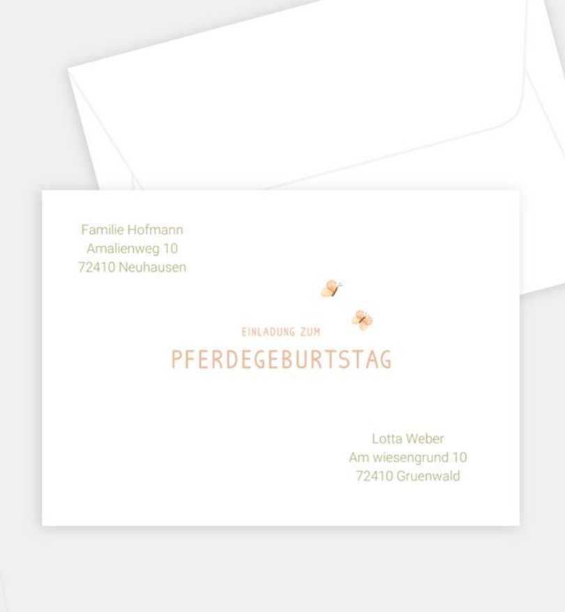 Briefumschlag Kindergeburtstag Pferdemädchen