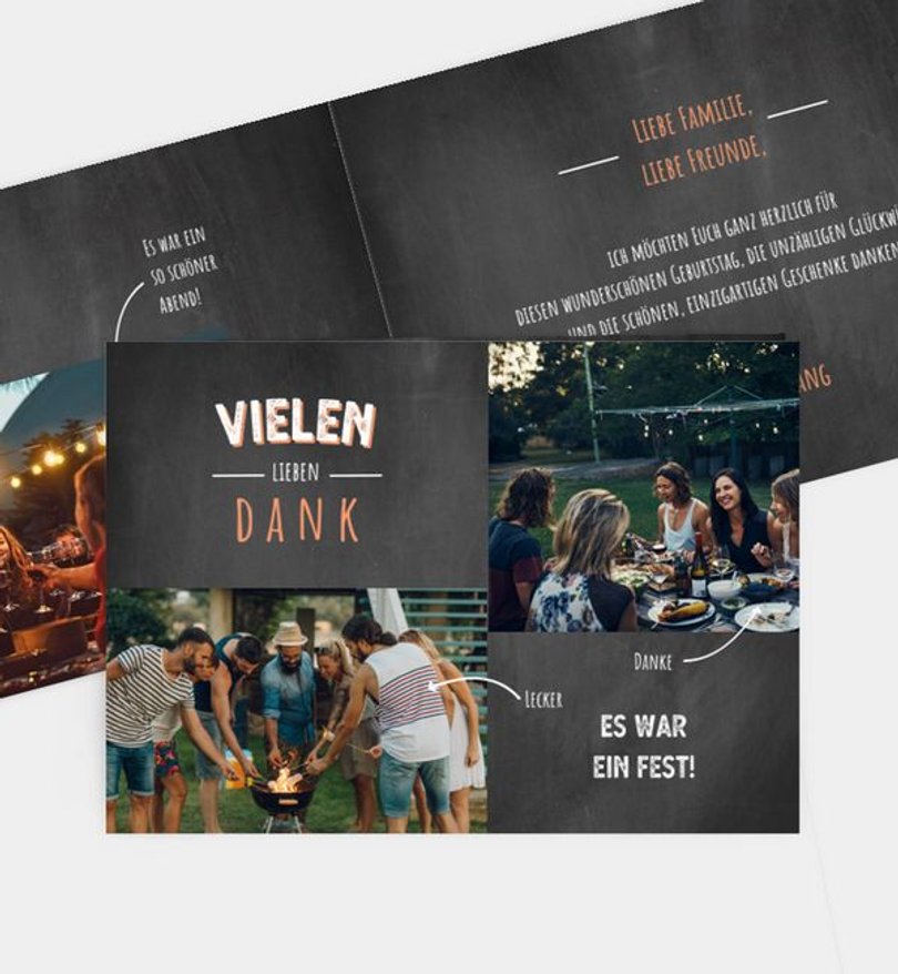 Dankeskarte Geburtstag Bildertafel